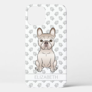 Cream French Bulldog Sitting & Individuelle Name Case-Mate iPhone Hülle