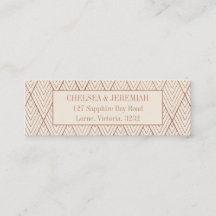 Cream Gold Art Deco Muster Benutzerdefinierte Adre