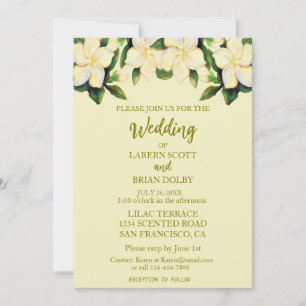 Cream & Gold Calla Lilies Grüne Hochzeit Einladung