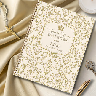 Cream Gold Damast Tochter des Königs Notizbuch
