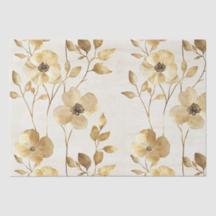 Cream Gold Floral Wedding Seidenpapier