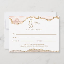 Cream Gold Glitzer Agate Business Geschenkgutschei