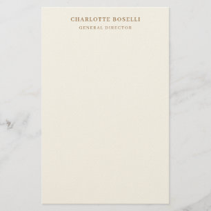 Cream Gold Serif-Schriftart Professioneller Name P Briefpapier