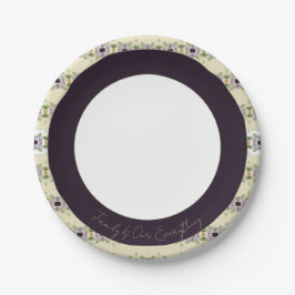 Cream Gold und Mauve Pappteller