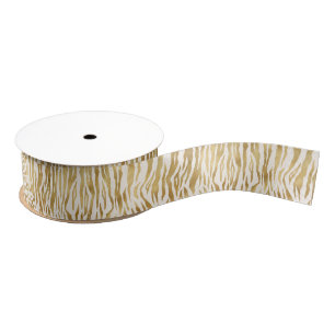 Cream Gold Zebra Print Ripsband