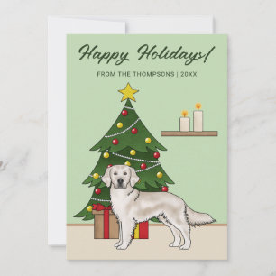 Cream Golden Retriever Grüne Festive Weihnachten