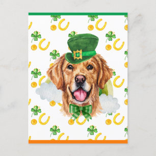 Cream Golden Retriever Kleeblatt St Patricks Day Feiertagspostkarte
