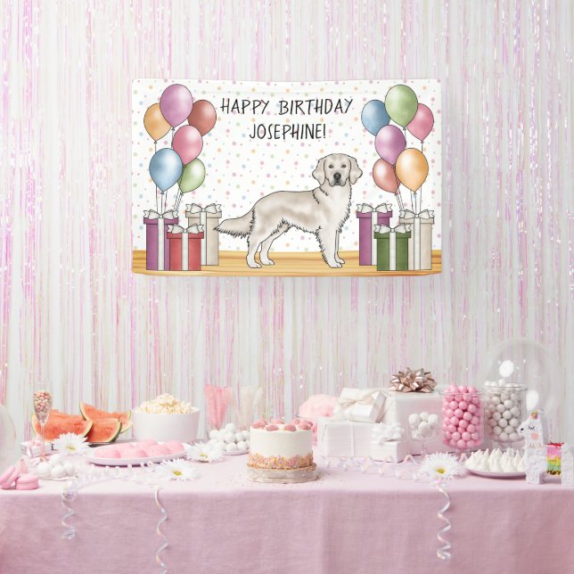 Cream Golden Retriever Niedlich Hund farbenfroh Ge Banner (Party)
