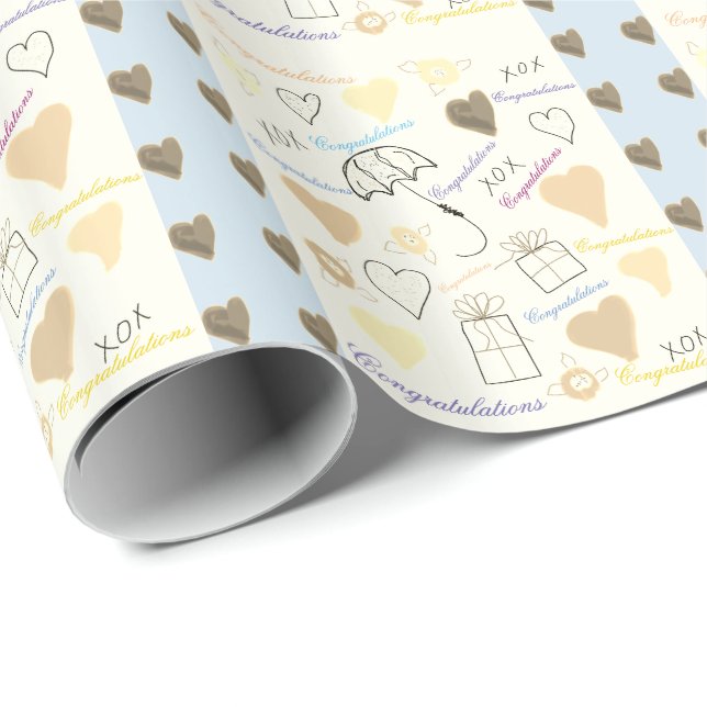 Cream Graffiti Style Duschgeschenk Wrap Geschenkpapier (Rolleneckpunkt)