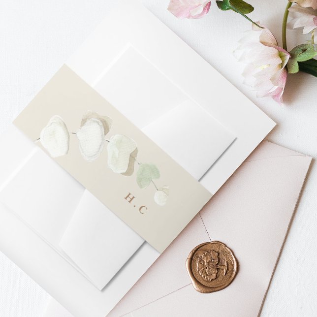 Cream Grass Tropical Dschungel Floral Hochzeit Einladungsbanderole (Von Creator hochgeladen)