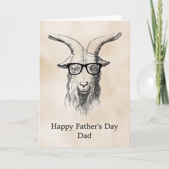 Cream Gray Hipster Goat Karte (Vorderseite)