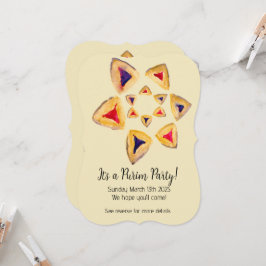 Cream Hamantaschen Star Purim Party Einladungen