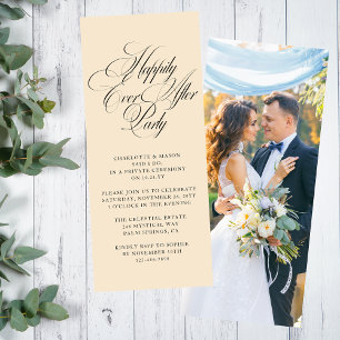 Cream Happy End Foto Hochzeitsempfang Einladung