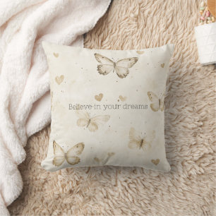 Cream Hearts Butterflies Weihnachten Kissen