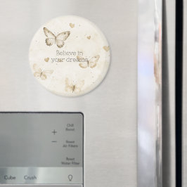 Cream Hearts Butterflies Weihnachten Magnet