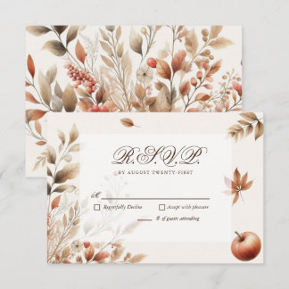 Cream Herbst Ernte Hochzeit RSVP Botanische Antwor