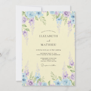 Cream Himmlische Wisteria-Hochzeit Einladung