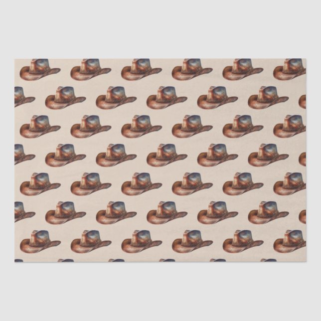 Cream Howdy Cowboy Western Hats Seidenpapier (Vorderseite)