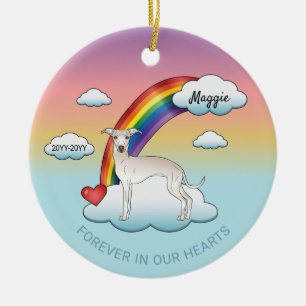 Cream Italian Greyhound Süßer Hund Regenbogen Erin Keramik Ornament