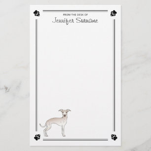 Cream Italienischer Windhund mit Pfoten und indivi Briefpapier
