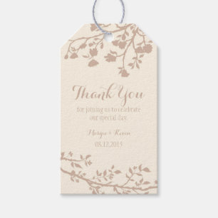 Cream Ivory Brown Blume Hochzeit Danke Tags Geschenkanhänger