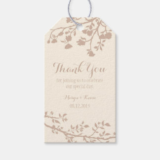 Cream Ivory Brown Blume Hochzeit Danke Tags Geschenkanhänger
