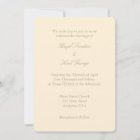 Cream Ivory Brown Schlicht Simple Wedding Einladun