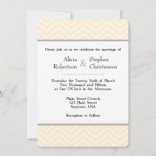 Cream Ivory Chevron Invitations de mariage