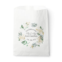 Cream Ivory Wreath Polterabend Gunst Bag