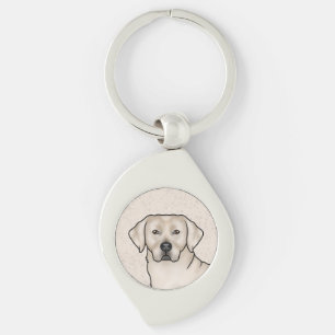 Cream Labrador Retriever Kunst Süßer Lab Hund Kopf Schlüsselanhänger
