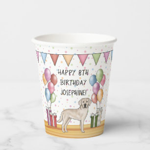 Cream Labrador Retriever Lab Hund Bunter Geburtsta Pappbecher