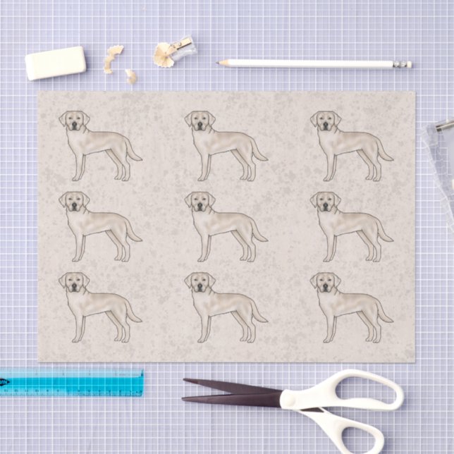 Cream Labrador Retriever Labrador Dog Print Patter Seidenpapier (Handwerk)