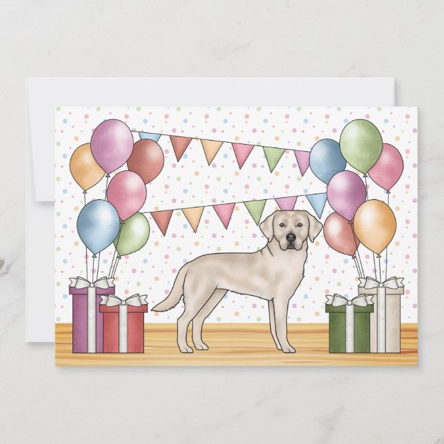 Cream Labrador Retriever Labrador Hund farbenfroh  Einladung (Vorderseite)
