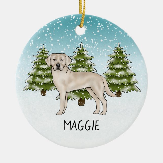 Cream Labrador Retriever Labrador Individuelle Nam Keramik Ornament (Vorne)