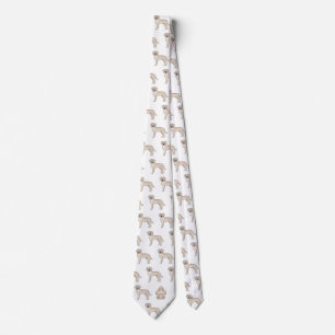 Cream Labrador Retriever Muster Custom Monogram Krawatte