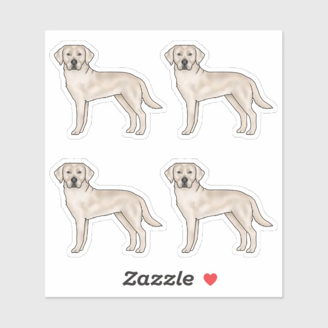 Cream Labrador Retriever Niedlicher Cartoon Labrad Aufkleber (Blatt)