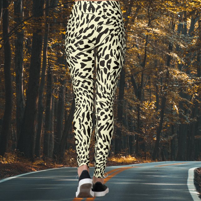 Cream Leopard Safari Print Leggings (Von Creator hochgeladen)