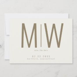 Cream Lg. Monogram Wedding Save the Date III