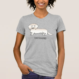 Cream Long Hair Dachshund Süßer Cartoon-Hund & Tex T-Shirt