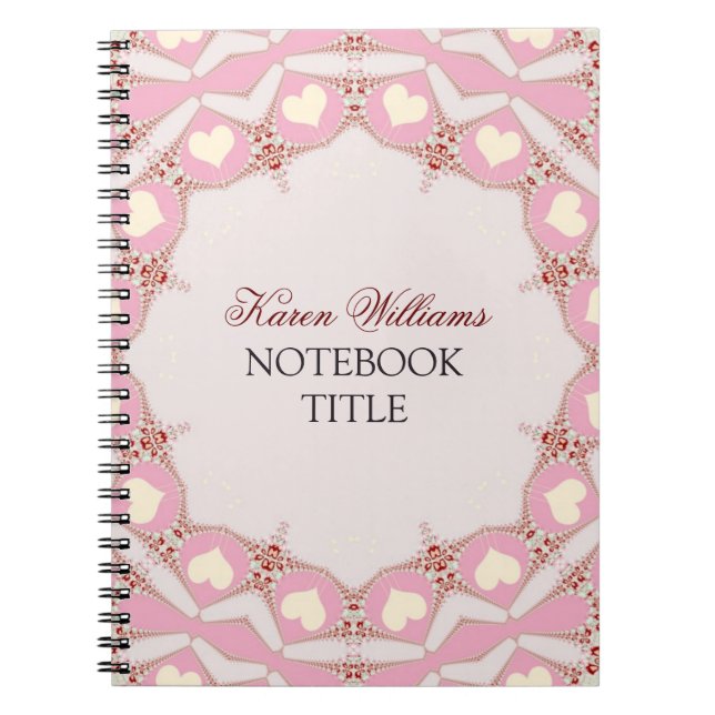 Cream Love Hearts Pink Pastel Carnet dentelle (Devant)