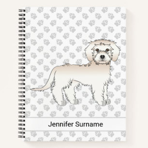 Cream Mini Goldendoodle Cartoon-Hund & Text Notizbuch