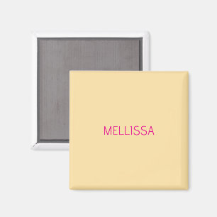 Cream minimalist benutzerdefinierter Name Magnet