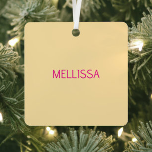 Cream minimalist benutzerdefinierter Name Ornament Aus Metall