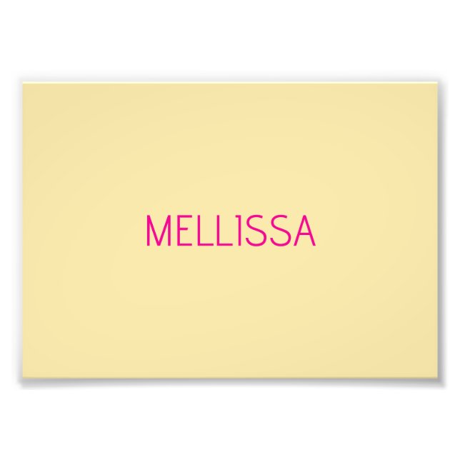 Cream minimalist custom name  fotodruck (Vorne)