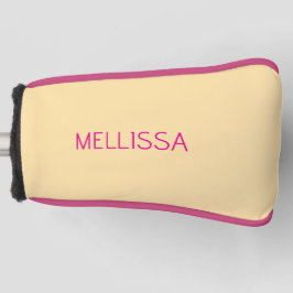 Cream minimalist custom name  golf headcover