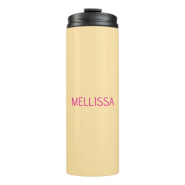 Cream minimalist custom name  thermosbecher (Vorderseite)