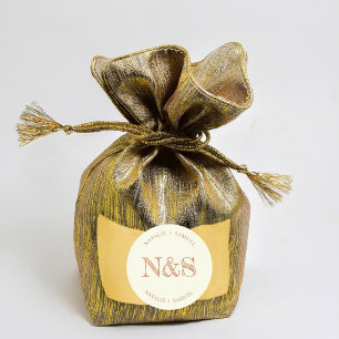 Cream Minimalistisch & elegant kühne Initialen Hoc Runder Aufkleber