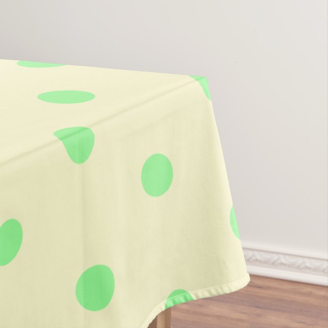 Cream Mint Green Polka Dots Tischdecke (Beispiel)