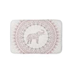Cream Ombre Elephant Mandala Badematte