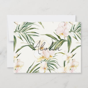 Cream Orchid Blume Aloha Postkarte